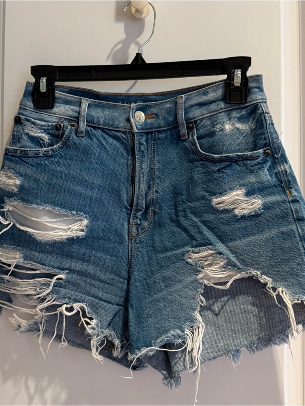 American Eagle Outfitters Ripped Blue Denim Shorts